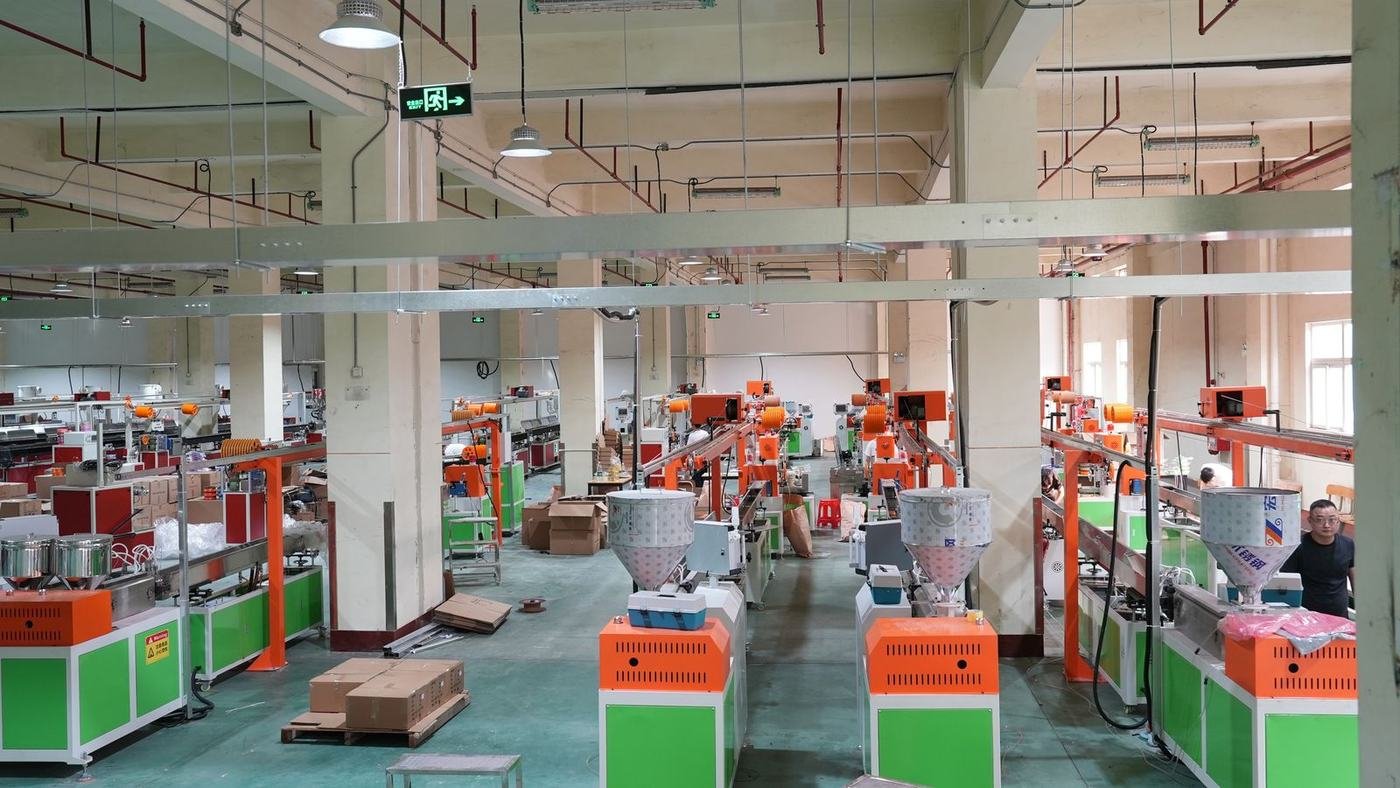 VOXFIL filament factory — extrusion line and production floor, Shenzhen China8